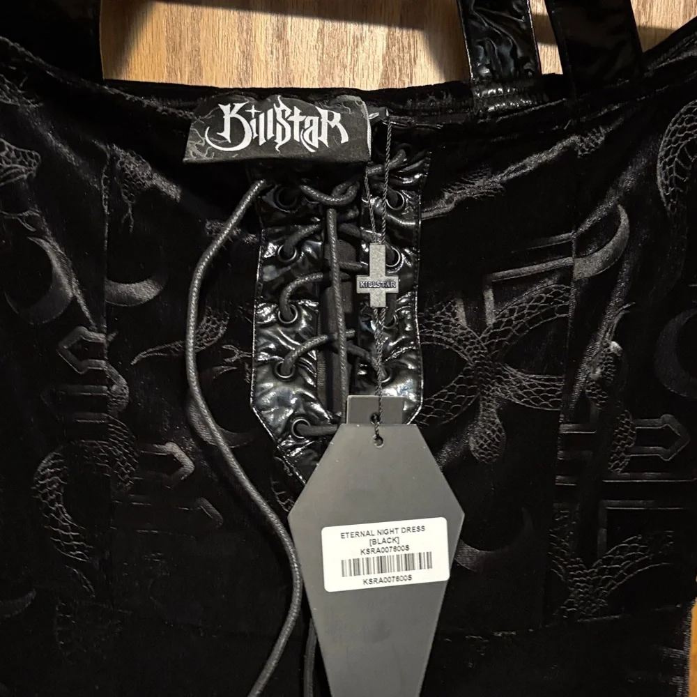 Killstar Black Gothic Long Sleeve Dress small - Picture 2 of 5